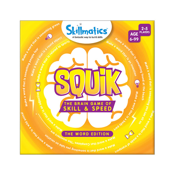 Squik Word Family Letter Tile Board Game | Fast Fun Educational Spelling Vocabulary Game | Build Words to Win Goal Cards | Kids Adults | Ages 6 and Up