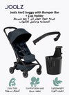 Lightweight Aer2 Baby Stroller with Bumper Bar & Cup Holder | Easy Fold One-Hand | Newborn to Toddler Travel Buggy | Comfortable Reclining Seat | 83×45×105 CM - Navy Blue