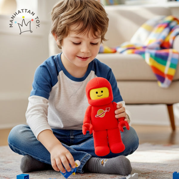 Manhattan Toys LEGO Red Astronaut Plush Character Toy, Soft Collectible Space Doll for Kids, Room Decor, Gift for Boys & Girls, Stuffed Figure, 17.8W x 9D x 35.5H cm