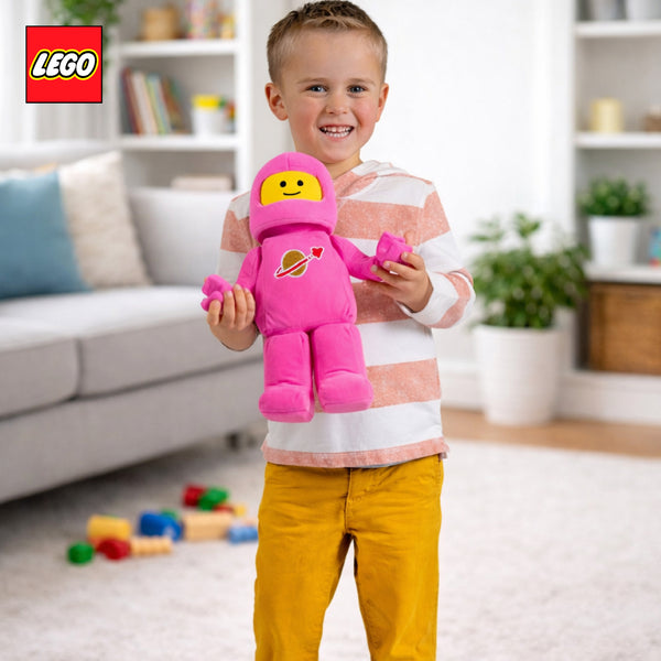 Manhattan Toys LEGO Pink Astronaut Plush Character Toy, Soft Collectible Space Doll for Kids, Room Decor, Gift for Boys & Girls, Stuffed Figure, 17.8W x 9D x 35.5H cm