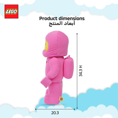 Manhattan Toys LEGO Pink Astronaut Plush Character Toy, Soft Collectible Space Doll for Kids, Room Decor, Gift for Boys & Girls, Stuffed Figure, 17.8W x 9D x 35.5H cm