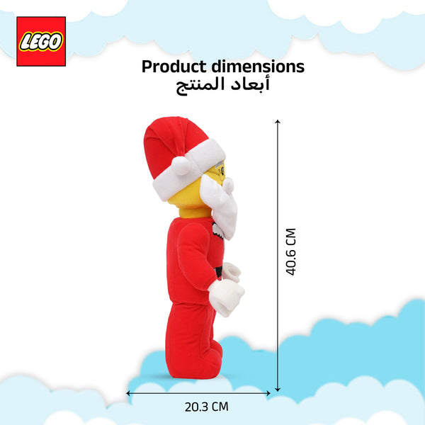 Manhattan Toys LEGO Santa Plush Character Toy, Soft Collectible Holiday Doll for Kids, Festive Room Decor, Gift for Boys & Girls, Stuffed Figure, 23.9 cm
