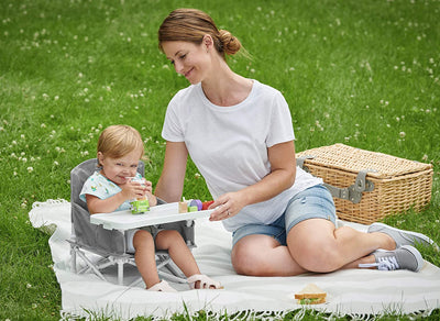 Portable Baby Booster Seat with Tray – Lightweight, Foldable & Travel-Ready High Chair for Indoor & Outdoor Use – Safe, Sturdy & Easy to Clean