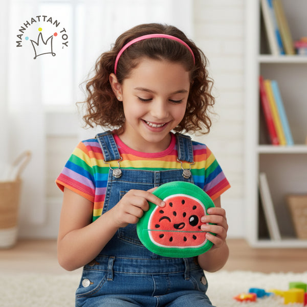 Manhattan Toys LEGO Duplo Watermelon Plush Character Toy, Soft Collectible Fruit Doll for Kids, Cute Room Decor, Gift for Boys & Girls, Stuffed Figure, 8H x 10W x 5.5D cm