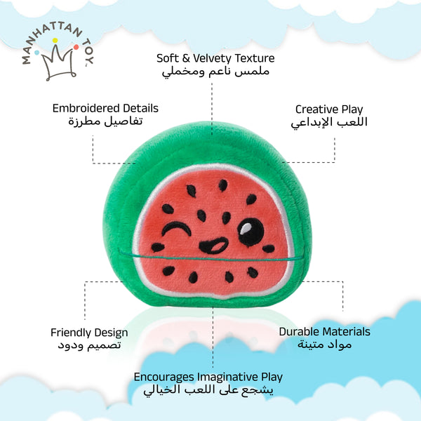 Manhattan Toys LEGO Duplo Watermelon Plush Character Toy, Soft Collectible Fruit Doll for Kids, Cute Room Decor, Gift for Boys & Girls, Stuffed Figure, 8H x 10W x 5.5D cm