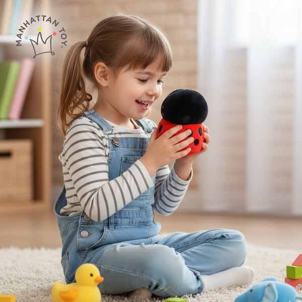 Manhattan Toys LEGO Duplo Ladybug Plush Character Toy, Soft Collectible Bug Doll for Kids, Cute Room Decor, Gift for Boys & Girls, Stuffed Figure, 11H x 9W x 5.5D cm