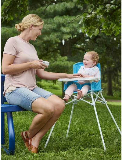 Portable Baby High Chair – Foldable Travel Booster Seat with Tray – Lightweight, Compact & Easy to Clean – Indoor & Outdoor Dining for Babies & Toddlers