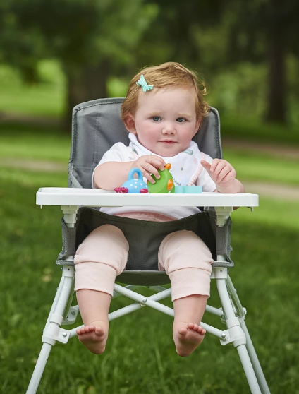 Portable Baby High Chair – Foldable Travel Booster Seat with Tray – Lightweight, Compact & Easy to Clean – Indoor & Outdoor Dining for Babies & Toddlers