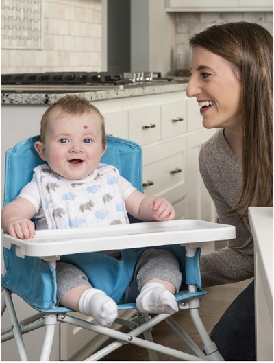 Portable Baby High Chair – Foldable Travel Booster Seat with Tray – Lightweight, Compact & Easy to Clean – Indoor & Outdoor Dining for Babies & Toddlers