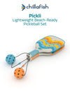 Pickli Sun Yellow Beach Pickleball Racket Set | Water Resistant | Clip-Together Design | All ages