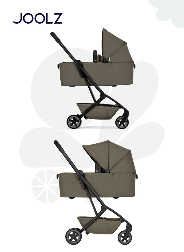 Aer2 Foldable Baby Cot for Newborns | Self-Standing One-Hand Fold | Breathable Mattress | UPF 50+ Sun Hood | Overnight Sleep Carrycot | 90 x 42 x 15 cm | 3.9 kg | Hazel Brown