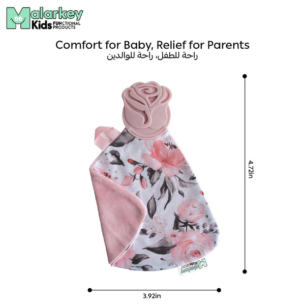 Teething Blanket for Babies | Soft Silicone Teether | Cactus Design | BPA-Free & Safe | Machine Washable | 25 x 25 x 3 cm | Suitable for 3-12 Months - MB15RP