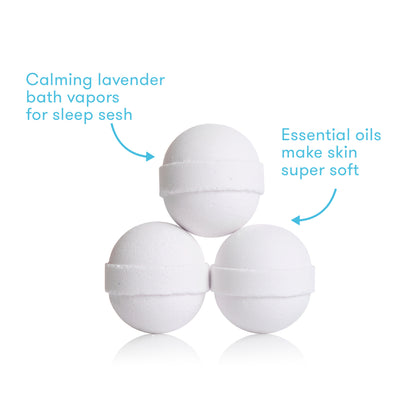 Frida Baby Natural Sleep Bath Bombs, Lavender Essential Oil Bath Bombs for Bedtime, Relaxing & Calming Shower Bombs with Aromatherapy Oil for Better Sleep