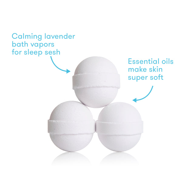 Frida Baby Natural Sleep Bath Bombs, Lavender Essential Oil Bath Bombs for Bedtime, Relaxing & Calming Shower Bombs with Aromatherapy Oil for Better Sleep