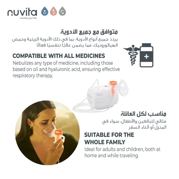Piston Aerosol Device | Effective Respiratory Therapy for Adults & Children | Nebulizes All Medicines | Adjustable Flow | Quiet & Fast | Includes Masks, Mouthpiece, and Accessories