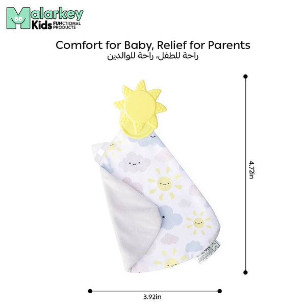 Teething Blanket for Babies | Soft Silicone Teether | Cactus Design | BPA-Free & Safe | Machine Washable | 25 x 25 x 3 cm | Suitable for 3-12 Months - MB03SU