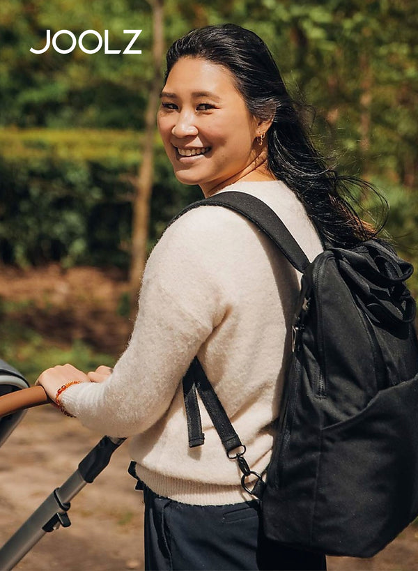 Stylish Diaper Backpack | Spacious Baby Bag with Portable Changing Pad | Insulated Bottle Compartment | Laptop Pocket | Eco-Friendly | Compatible with Hub/Day/Geo | Space Black | 43.5 x 32.5 x 13.5 cm - Space Black