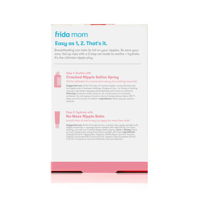 Frida Mom Sore Nipple Set - Includes Cracked Nipple Saline Spray, No-Mess Cream | 2 Piece Set