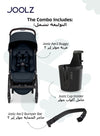 Lightweight Aer2 Baby Stroller with Bumper Bar & Cup Holder | Easy Fold One-Hand | Newborn to Toddler Travel Buggy | Comfortable Reclining Seat | 83×45×105 CM - Navy Blue