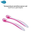 Set of 2 Thermosensitive Spoons | Easy Eating | Colour Changing | Long Handle | Suitable for Liquids | Ideal for Baby Food | BPA-Free | 37°C Temperature Indicator | pink