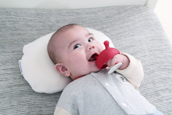 Mombella Mimi Mushroom Soothe Teether Toy for Babies 3+ Months – BPA-Free, Soft Silicone, Teething Relief, Easy-Grip Design, Free Clip Included - Orange