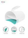 Akuku Tear-Free Shampoo Rinse Cup for Kids | Dual-Chamber Hair Washing Jug | Flexible Soft Rim | No-Splash Baby Bath Tool | Easy Grip Handle | 16 x 8 cm