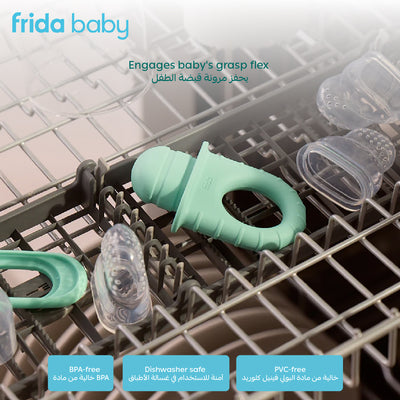 Push Pop Baby Food Feeder – Set of 3 – For Fresh & Frozen Fruits, Veggies & Purées – Safe Silicone Pacifier Feeder for Teething Relief – BPA-Free – 4+ Months