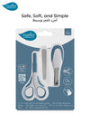 Baby Nail Care Kit | Steel Scissors | Ergonomic Nail Clippers | Hypoallergenic & Disinfectable | Gentle Cardboard Files | Safe for Babies' Nails | Ideal for Little Hands & Feet | Blue