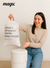 Magic Bags Majestic & Essential | 15pcs per Roll | 3 Pack | Leak-proof & Odor Control | Perfect Fit for Diaper Pails | Keeps Odor Inside for 2 Weeks | 100% Durable