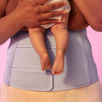 Frida Mom Belly Binder: Postpartum Recovery, Abdominal Support for Natural Delivery & C-Section Recovery, 23cm High Adjustable Compression Wrap