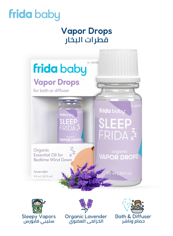 Sleep Frida Vapor Drops - Organic Lavender Essential Oil for Bath & Diffuser, Soothing Calming Vapors for Baby Relaxation & Bedtime, 9.5ml