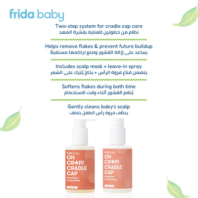 2-Step Cradle Cap Care Duo | Scalp Mask + Soothing Scalp Spray for Dry Flaky Baby Scalp | Gentle Hydration & Bath Time Care Set | 15 x 6 x 18 CM