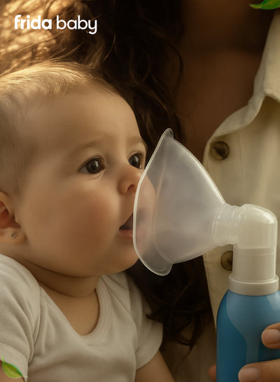NoseFrida Saline Mist Inhaler – 100% Sterile Saline, Drug-Free, Gentle Micro-Mist for Congestion & Sore Throat Relief, Safe for All Ages – 80g