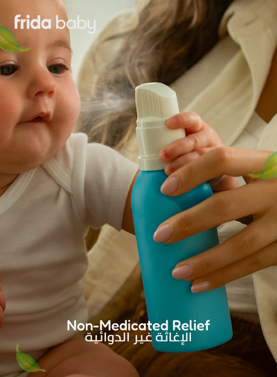 NoseFrida Saline Mist Inhaler – 100% Sterile Saline, Drug-Free, Gentle Micro-Mist for Congestion & Sore Throat Relief, Safe for All Ages – 80g