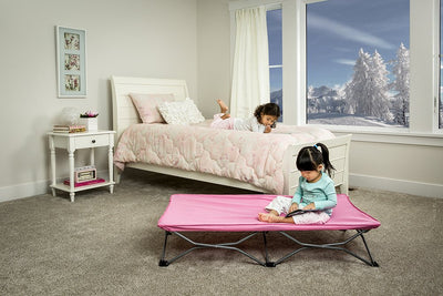 Regalo My Cot Portable Toddler Bed (Pink) – Foldable Travel Cot, Lightweight & Sturdy Frame, No-Setup Design, Indoor & Outdoor Use, Perfect for Sleepovers & Camping