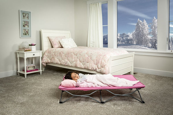 Regalo My Cot Portable Toddler Bed (Pink) – Foldable Travel Cot, Lightweight & Sturdy Frame, No-Setup Design, Indoor & Outdoor Use, Perfect for Sleepovers & Camping