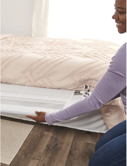 Regalo HideAway Bed Rail – Secure & Invisible Toddler Bed Guard, Easy Fold-Down, Sturdy Metal Frame, Breathable Mesh, Fits Twin to Queen Beds, No-Tool Setup