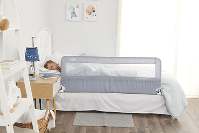Regalo HideAway 54-Inch Extra Long Bed Rail – Secure Swing-Down Guard, Reinforced Anchor Safety, Sturdy Metal Frame, Breathable Mesh, No-Tool Setup, Grey