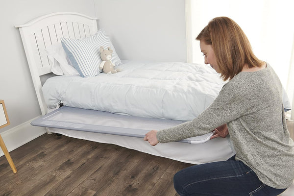 Regalo HideAway 54-Inch Extra Long Bed Rail – Secure Swing-Down Guard, Reinforced Anchor Safety, Sturdy Metal Frame, Breathable Mesh, No-Tool Setup, Grey
