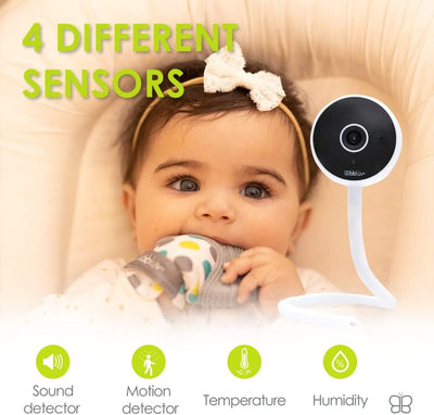 BBluv Viyu Smart Wi-Fi Baby Monitor with HD Camera, Flexible Mount, Two-Way Audio & Motion Detection – Secure Night Vision & Mobile App Connectivity