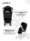 Aer² Newborn Nest to Seat | Compatible with Joolz Aer² Stroller | Airplane Friendly | Soft, Snug Protection | Adjustable Leg Rest | UPF 50+ Sun Protection | 0–15kg - Black