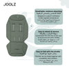 Breathable Stroller Seat Liner | Cooling 3D Mesh & Soft Bamboo Viscose | Reversible Padded Cushion | Machine Washable | Fits Aer2, Day5 & Geo | Folded 42 x 14 cm | Forest Green