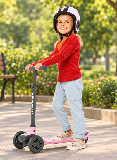Scotti Mint 3-Wheel Lean-to-Steer Kids Scooter | Integrated Footbrake | Detachable Bar | 3+ years