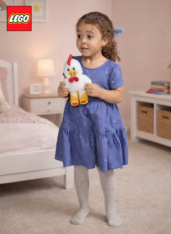 Manhattan Toys LEGO Chicken Suit Guy Plush Character Toy, Collectible Costume Doll for Kids, Cute Room Decor, Gift for Boys & Girls, Soft Stuffed Figure, 15.2 cm