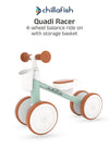 Quadi Racer Breeze Blue Kids 4-Wheel Ride-On Toddler Car | Storage Basket | Steering Limiter | Silent Wheels | 1-3 years