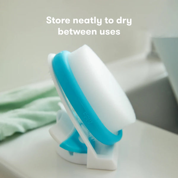 Frida Baby The 3-Step Cradle Cap System By | Dermafrida The Flakefixer | Sponge, Brush, Comb And Storage Stand For Babies With Cradle Cap