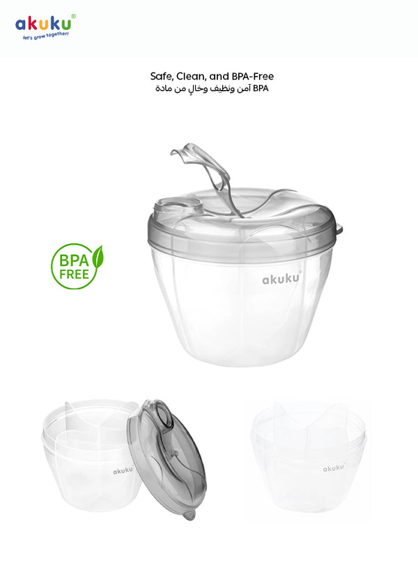 4-Compartment Powdered Milk Dispenser | Baby Formula Storage Box | Airtight Rotating Lid | Travel-Friendly | Holds 32 Scoops | BPA-Free | Hygienic & Safe