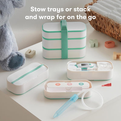 Frida Baby Mobile Medicine Cabinet Travel Kit | Baby Essentials Gift Set Includes NoseFrida Snotsucker, Rectal Thermometer, MediFrida Medicine Dispenser with Portable Carrying Case