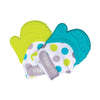BBLUV Glüv Teething Mitten – Lime | Self-Soothing Relief for Teething Babies | Soft Silicone & Crinkle Fabric, Adjustable Strap
