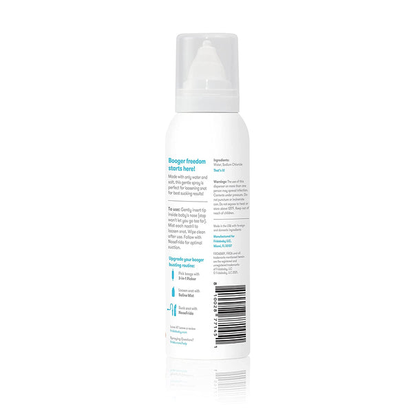 Frida Baby NoseFrida Saline Mist Spray, Baby Saline Nasal Spray for Allergy Relief to Soften Nasal Passages, Baby Saline Spray for Use Before NoseFrida The SnotSucker, 3.4 fl.oz.